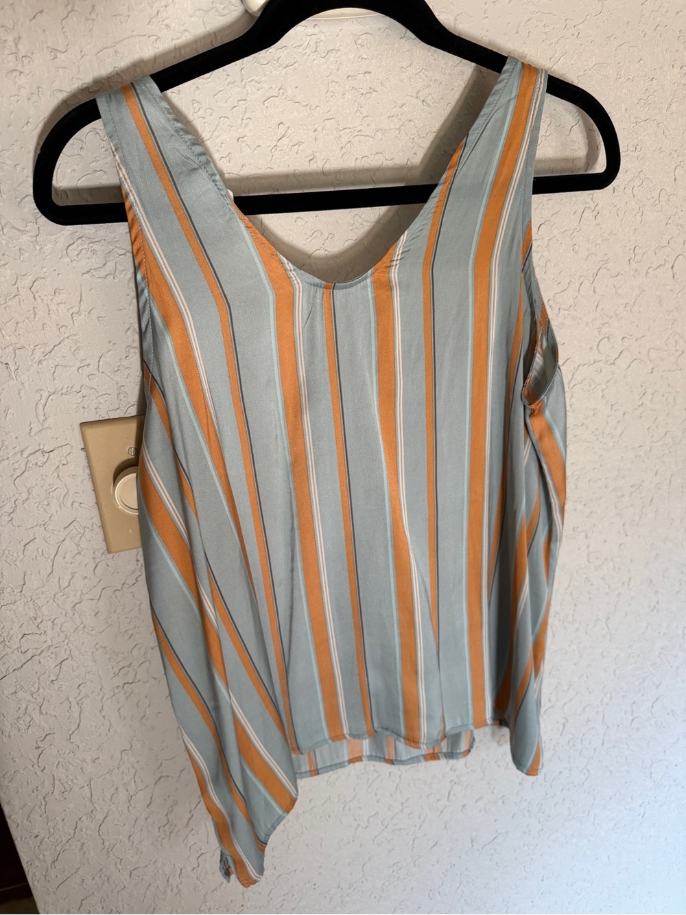 Striped Light Blue & Orange V-Neck Camisole